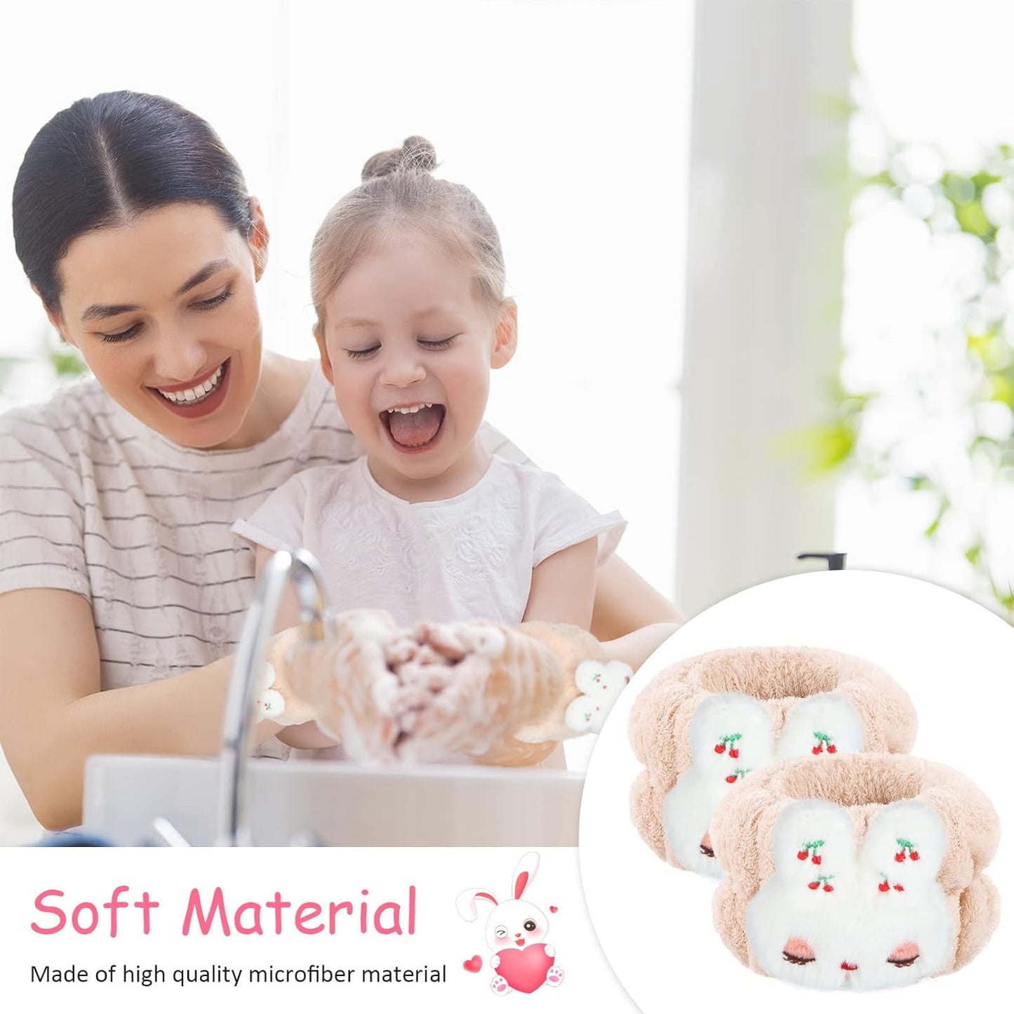SKINCARE BASICS 4 Pairs Scrunchies Wrist Band | Microfiber Washing Face Band & Wristband Absorbent 