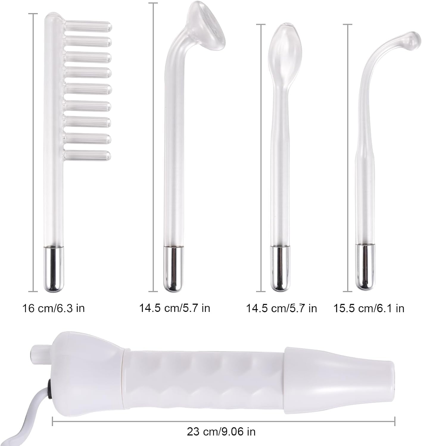 WE HAVE SPA AT HOME  High Frequency Hair & Facial / Skin Therapy Wand 4Pcs
