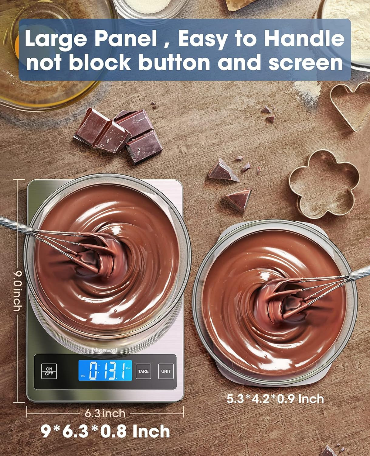 TRACKER QUEEN Food Scale - 22Lb Digital Kitchen Scale Weight Grams and Oz for Cooking Baking - 1G/0.1Oz Precise Graduation, Stainless Steel and Tempered Glass