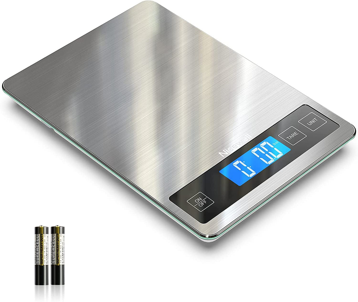 TRACKER QUEEN Food Scale - 22Lb Digital Kitchen Scale Weight Grams and Oz for Cooking Baking - 1G/0.1Oz Precise Graduation, Stainless Steel and Tempered Glass