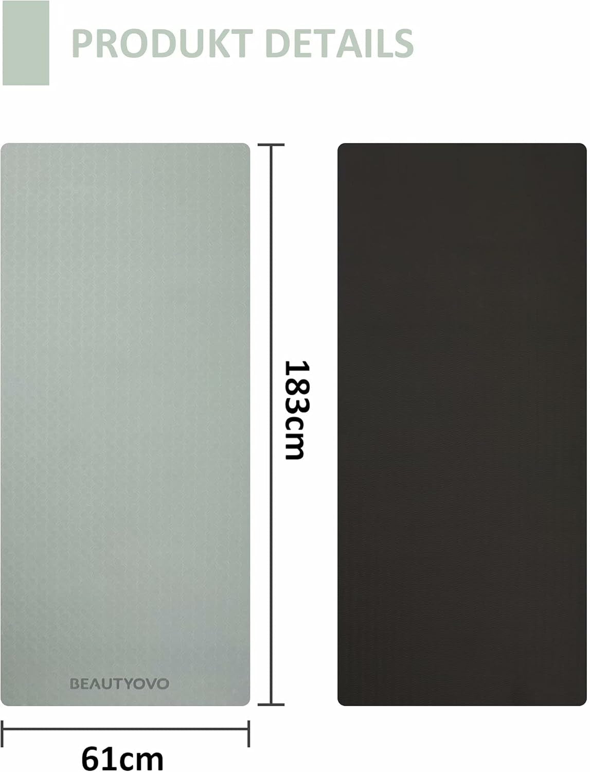 BUILD UP YOUR TEMPLE ~ Yoga Mat with Strap, 1/3 Inch Extra Thick Yoga Mat Double-Sided Non Slip, Professional TPE Yoga Mats for Women Men, Workout Mat for Yoga, Pilates and Floor Exercises