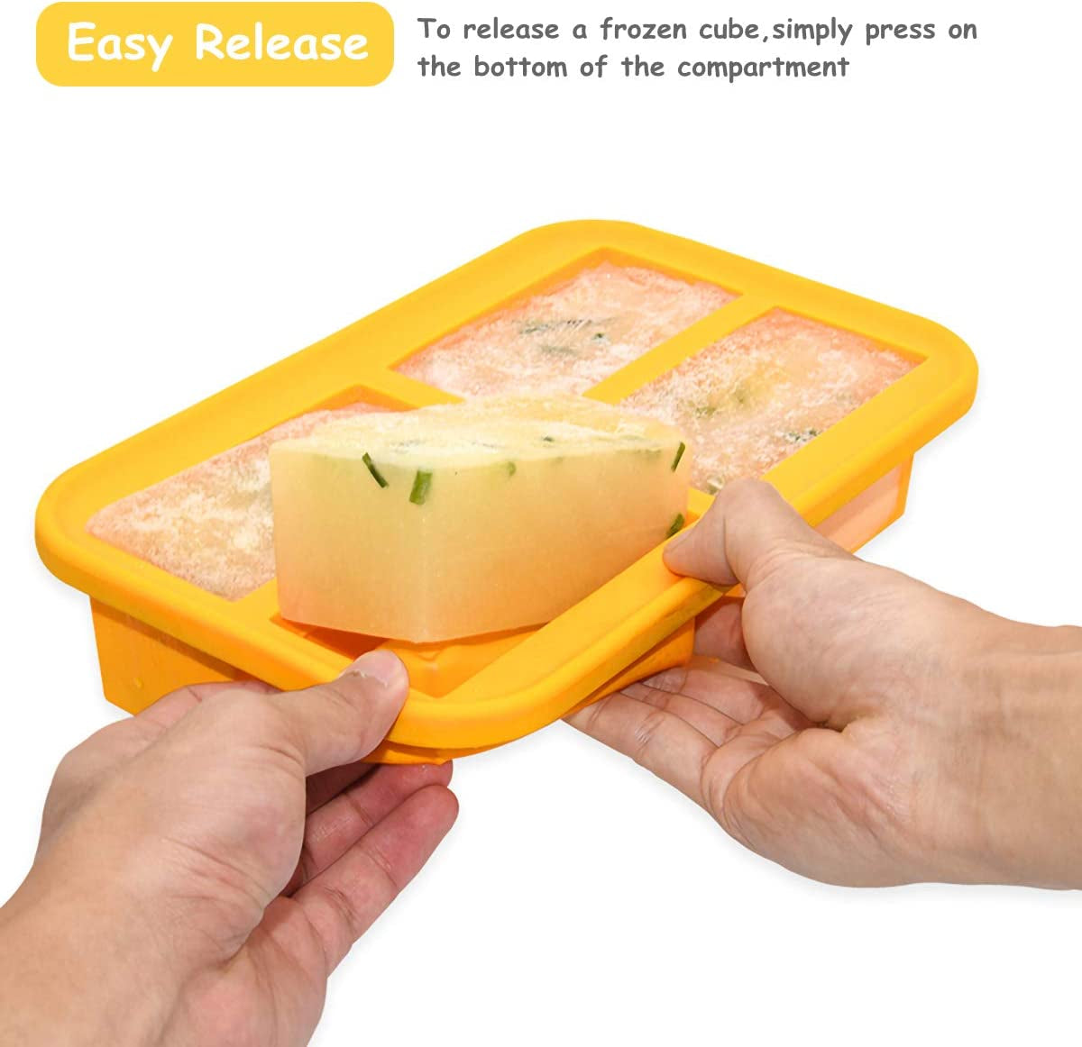 1-Cup Silicone Freezer Trays with Lid,2 Pack,Easy-Release Silicone Freezer Containers,Soup Freezer Molds,Freeze and Store Soup,Broth,Sauce,Leftovers - Makes 8 Perfect 1 Cup Portions