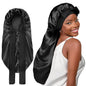 LONG Silk Bonnet for Long Hair With Tie Band 