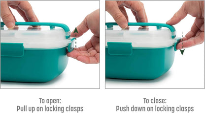 MEAL PREP PRO Stackable Lunch Box Container | Bento Style Food Storage | Removeable Compartments for Sandwich, Snacks, Toppings & DressinG | Leak-Proof, Made without BPA, 56 OZ