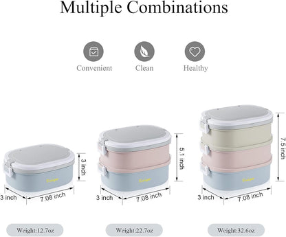 MEAL PREP PRO Bento Box Adult Lunch Box, Lunch Box for Men Women with Insulated Lunch Bag, Stainless Steel Salad Lunch Containers, Stackable Leakproof Lunch Kit