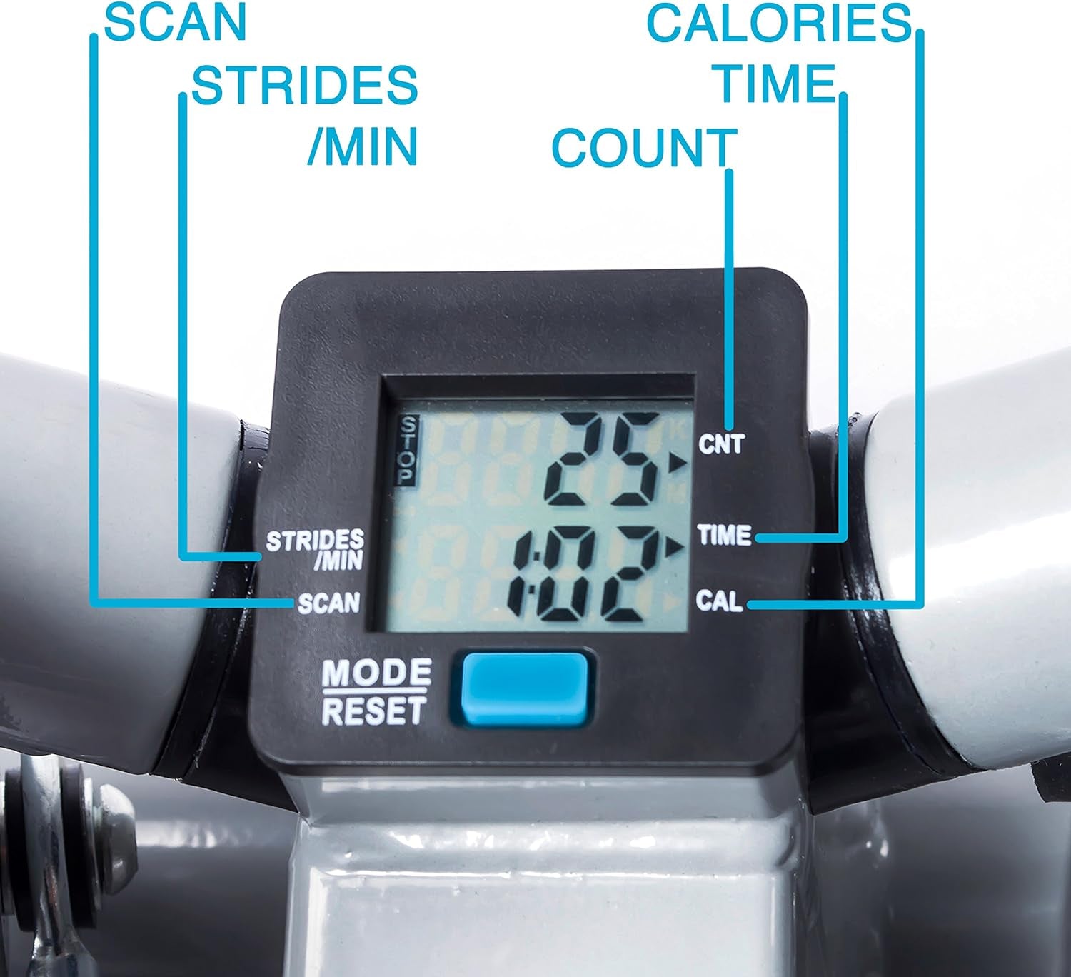 ONE STEP AT A TIME Mini Stepper for at Home Cardio - Non-Slip Pedals - Resistance Bands - LCD Digital Monitor