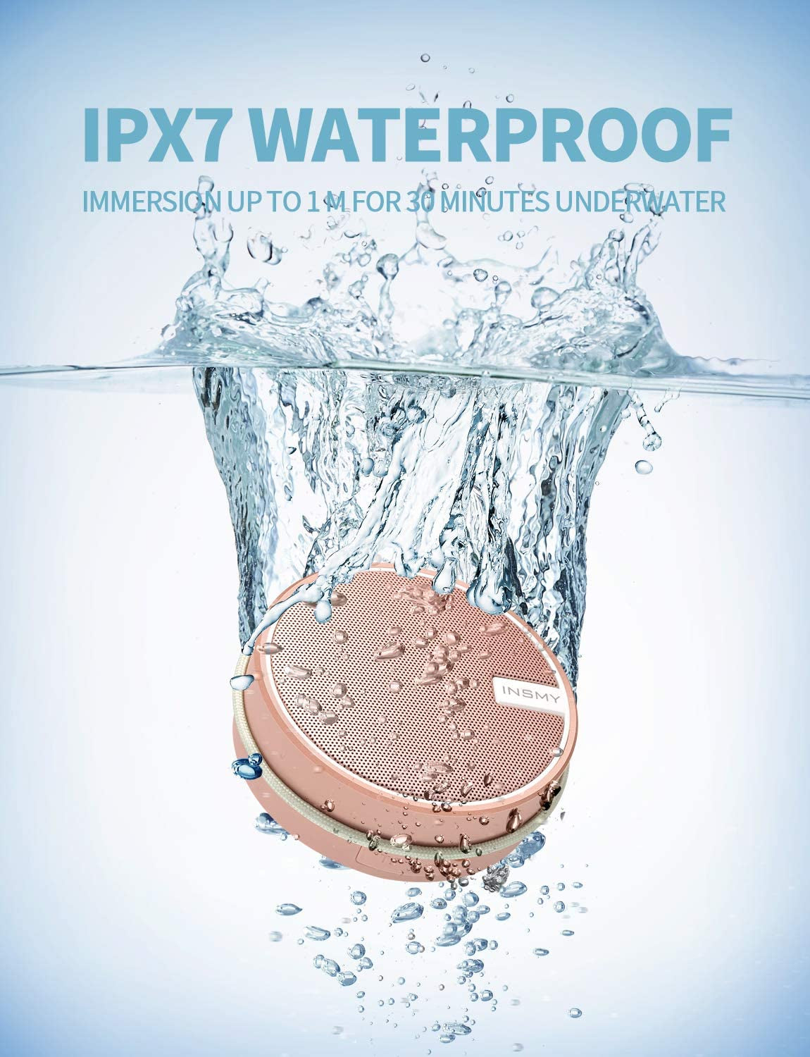 HABIT STACK 101 Waterproof Shower Bluetooth Speaker | Portable Small Bluetooth Wireless Loud Clear Sound Support TF Card | Suction Cup for Outdoor Kayak Canoe Beach Gift 