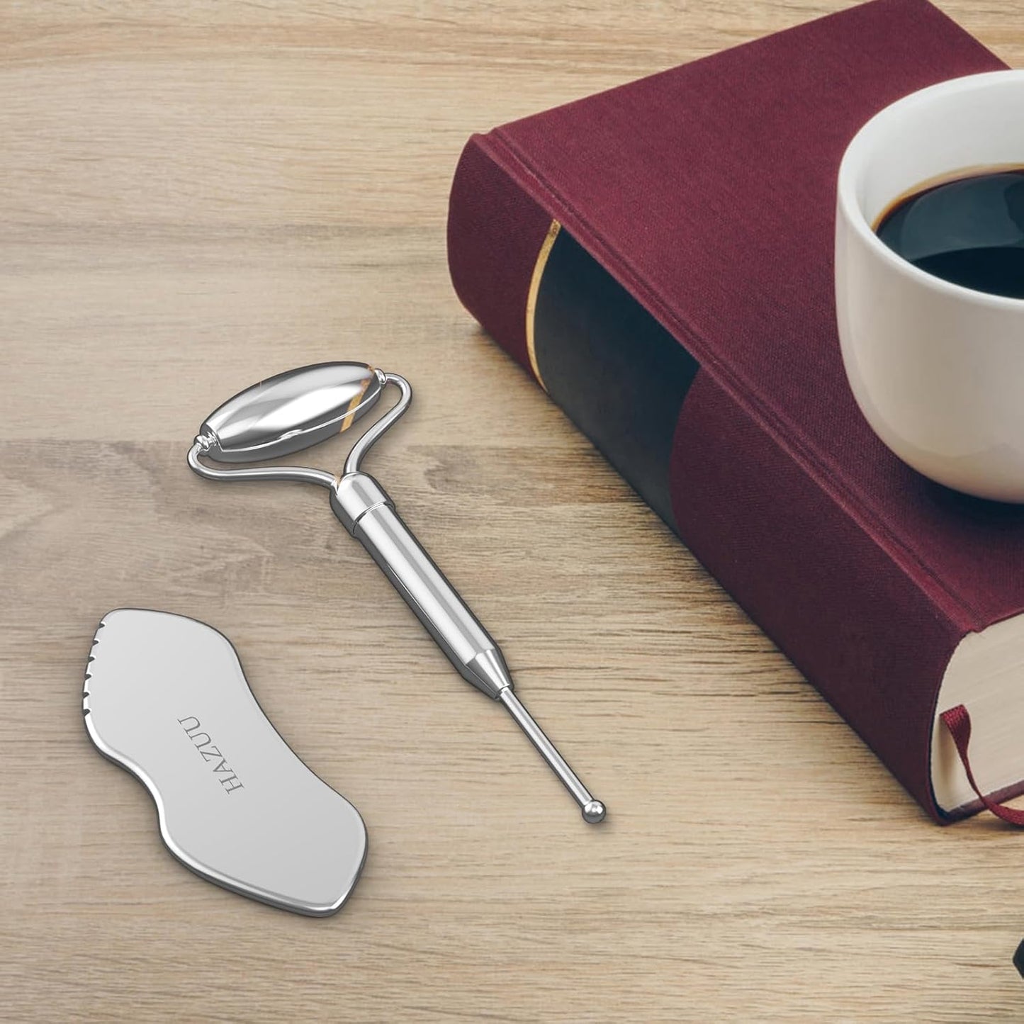 Stainless Steel Gua Sha, Face Roller & Acupuncture Pen 