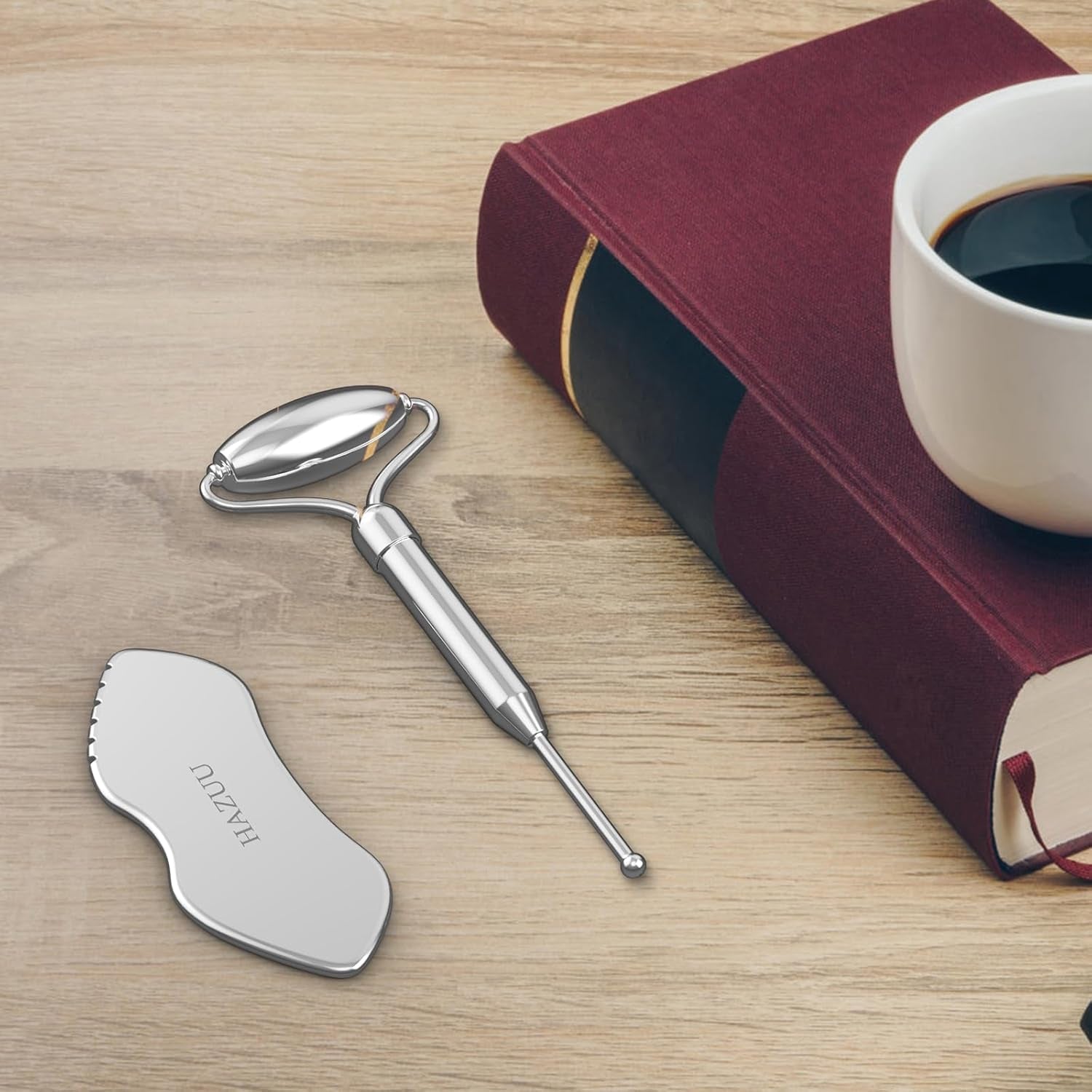 Stainless Steel Gua Sha, Face Roller & Acupuncture Pen 