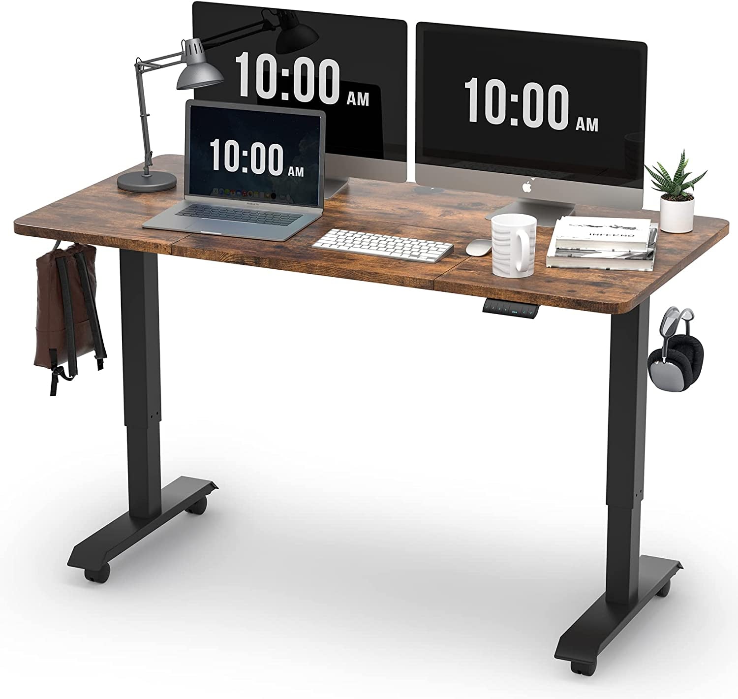BEST OF BOTH WORLDS Electric Standing Desk | Height Adjustable Desk | Ergonomic Home Office Sit / Stand Desk with Memory Preset Controller