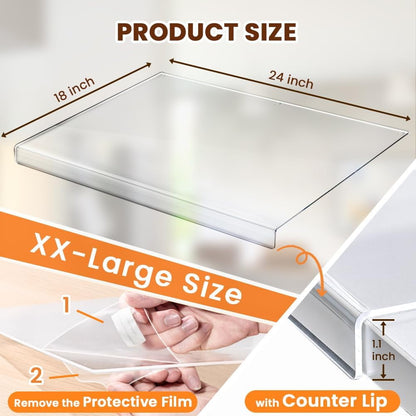 Acrylic Large Cutting Boards for Kitchen, Clear Cutting Board Non Slip, 24X18 Inch Charcuterie Boards, Apartment Must Haves Kitchen Accessories