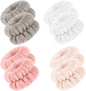 SKINCARE BASICS 4 Pairs Spa Wrist Bands for Washing Face | Microfiber Wrist Towel Band Scrunchies Absorbent