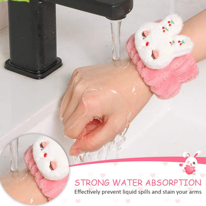 SKINCARE BASICS 4 Pairs Scrunchies Wrist Band | Microfiber Washing Face Band & Wristband Absorbent 