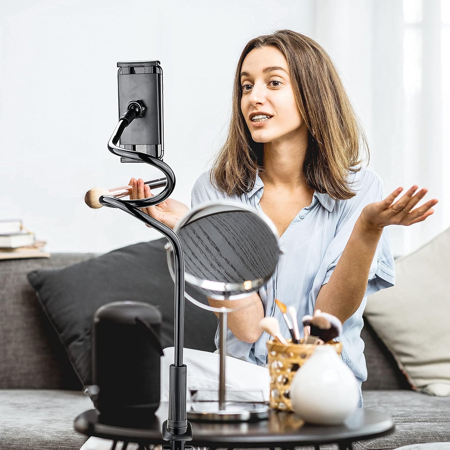 GET THAT POSTURE RIGHT Gooseneck Tablet Stand & Kindle Holder for Bed | Tablet Stand with Adjustable Flexible Arm Clamp | Mount Clip Holder for Phone Ipad Air Mini | Galaxy Tabs | Kindle Fire | Switch or Other 4.7-10.5" Devices