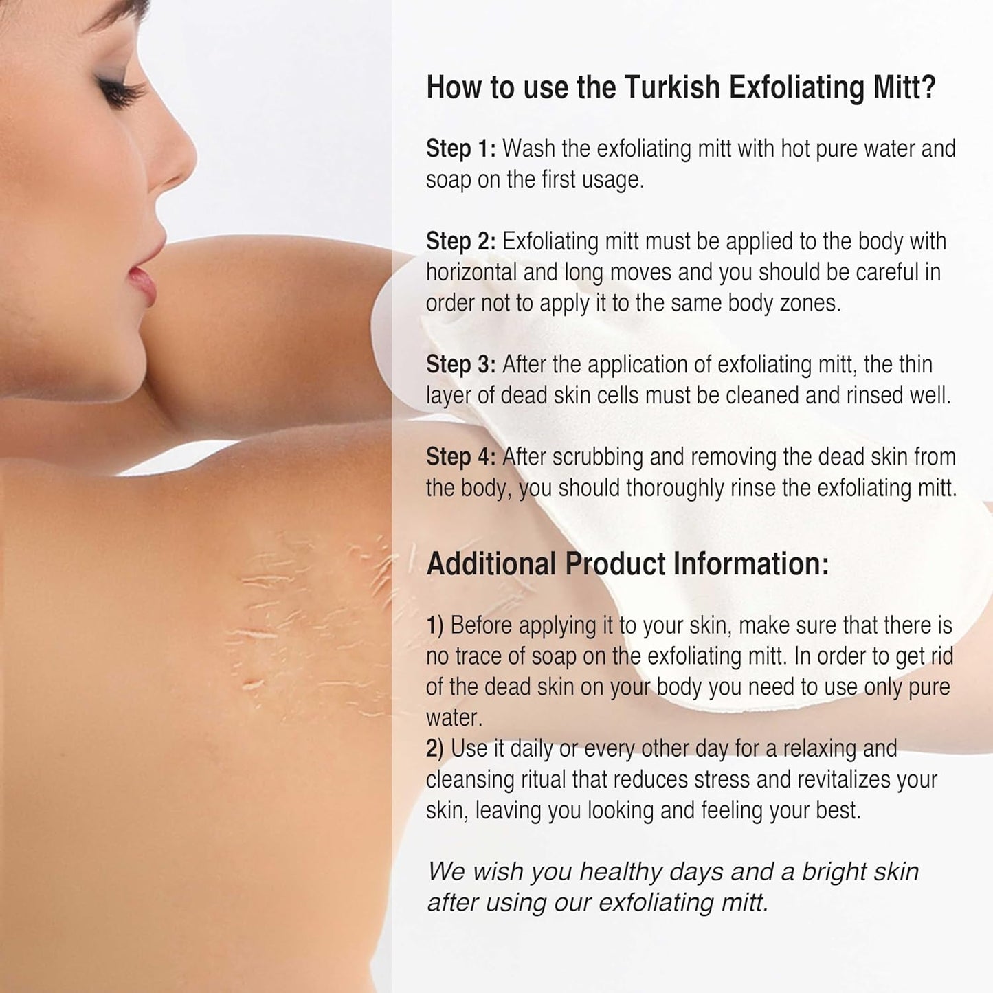 MAINTAIN THE MAINTENANCE ROUTINE Set of Exfoliating Glove, Face Scrubber & Back Scrubber for Shower | 100% Vegan Viscose Exfoliating Body Scrubber, Bath Hammam Kese & Spa Mitt